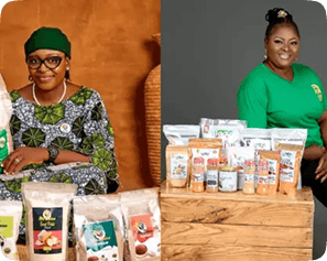 Women distributing essential supplies